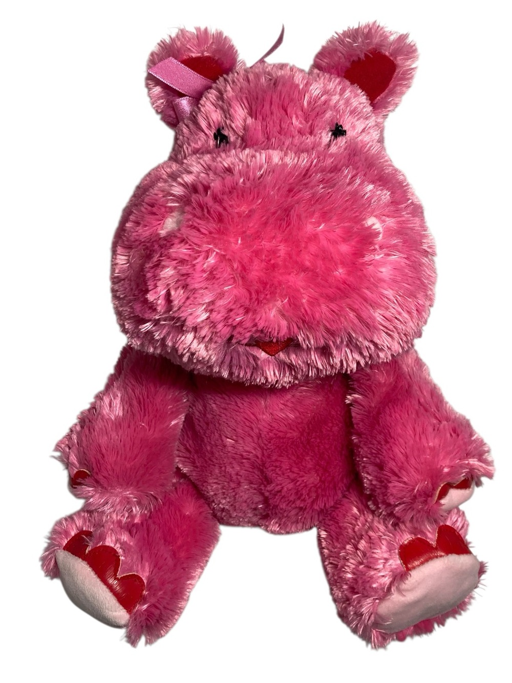 Hallmark Lola Talking Pink Hippo Plush 14” Stuffed Animal Wiggle Ears WORKS